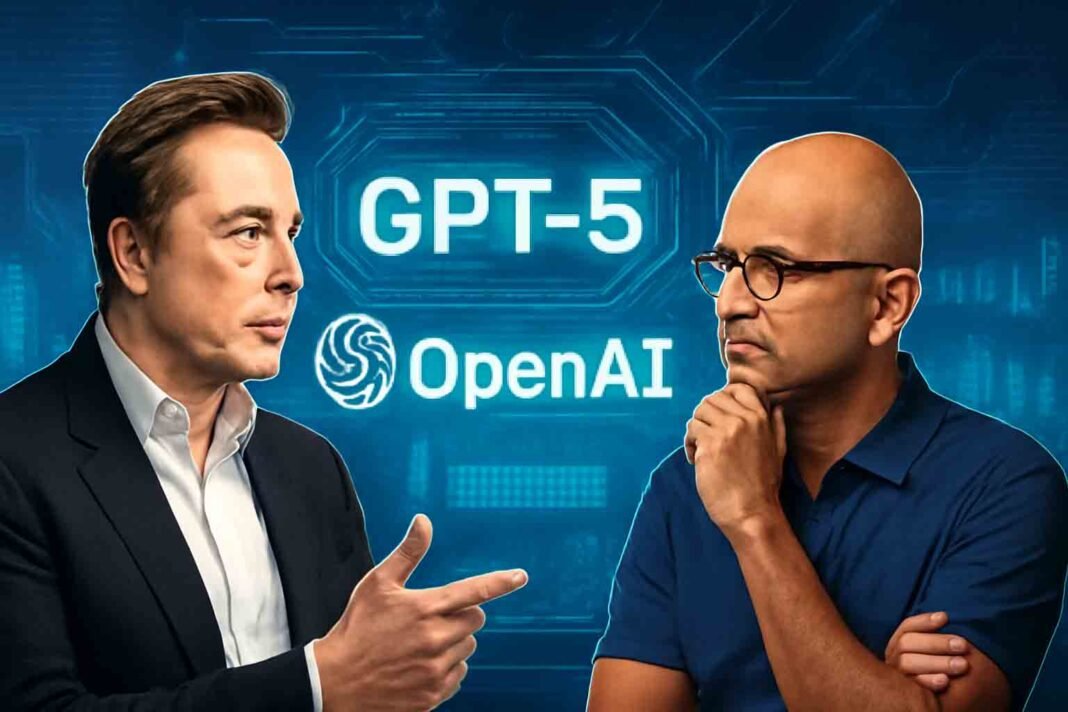 Elon Musk ने Satya Nadella को OpenAI और GPT-5 के बारे में दी चेतावनी, Microsoft को AI प्रतिस्पर्धा में चुनौती देने के बारे में।